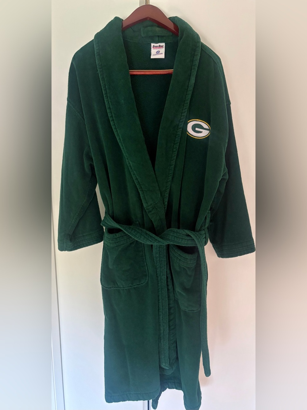 Green Bay Packers Green Terry Cloth Robe with Embroidered Logo